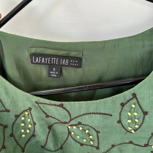 Lafayette 148 Vintage Embroidered Linen Midi Dress - Picture 3 of 6